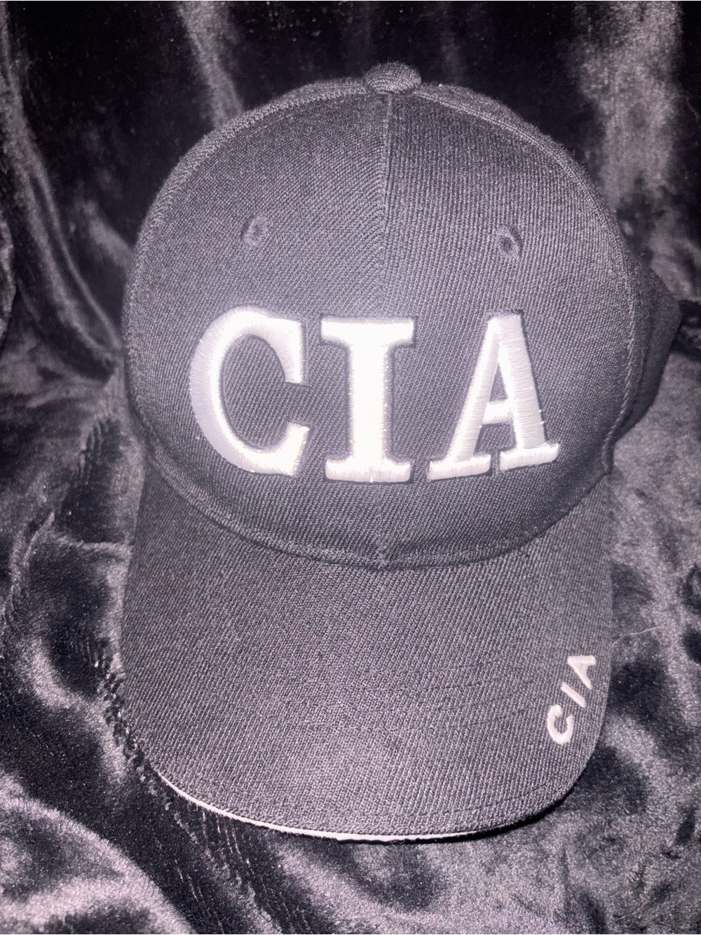 CIA Central Intelligence Agency I ❤️ DC Adjustable Black Cap Hat